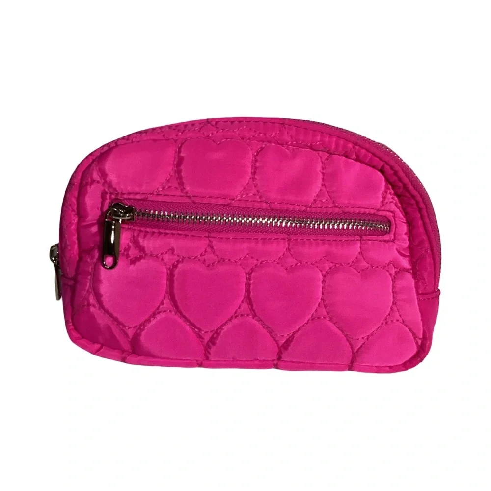 Wild Fable Pink Quilted Puffy Hearts Fanny Pack Waist Belt Bag Crossbody